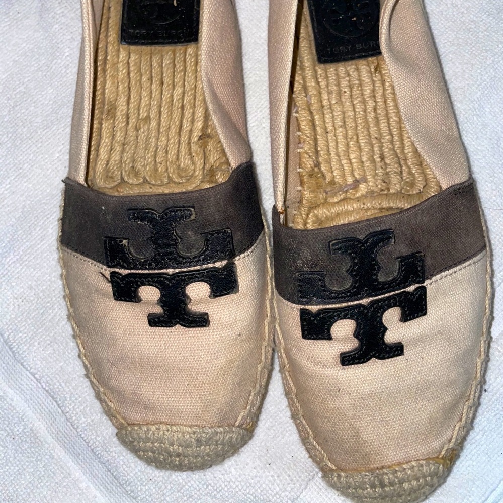 Tory Burch Weston Espadrille - Size 6- Black/Tan
